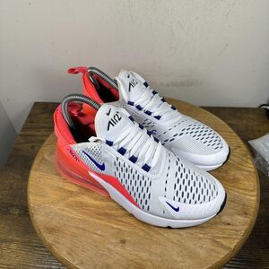 Nike Air Max 270 Shoes Womens Size 7 White Blue Red AH6789-101 Running Sneakers